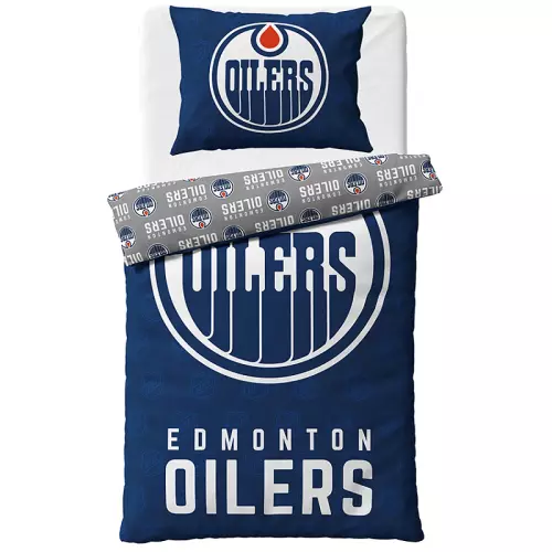 Bavlněné hokejové povlečení NHL Edmonton Oilers Shields 140x200+70x90