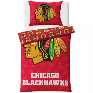 Bavlněné hokejové povlečení NHL Chicago Blackhawks Shields 140x200+70x90
