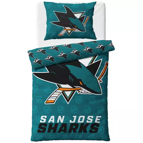 Bavlněné hokejové povlečení NHL San Jose Sharks Shields 140x200+70x90