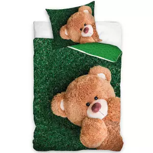 Bavlněné povlečení Plyšový Medvídek Pozorování Obláčků 140x200+70x90