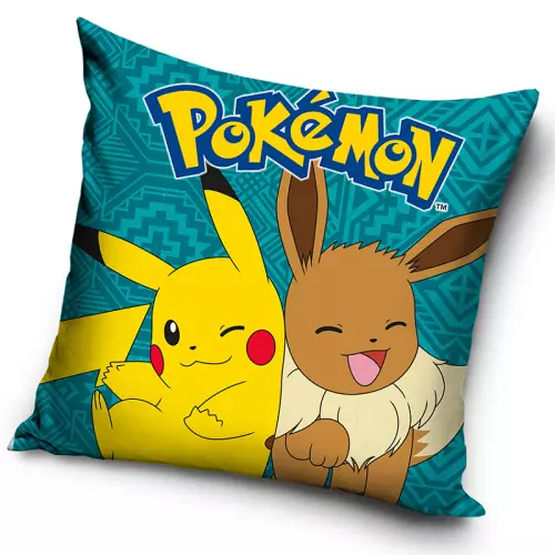 Povlak na polštářek Pokémon Pikachu a Eevee 40x40 cm