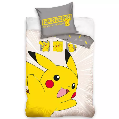 Bavlněné povlečení Pokémon Pikachu v Akci 140x200+70x90