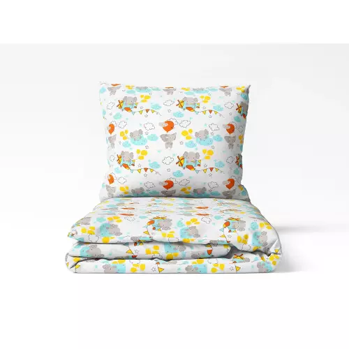 Dětské bavlněné povlečení Létající sloník 140x200+70x90