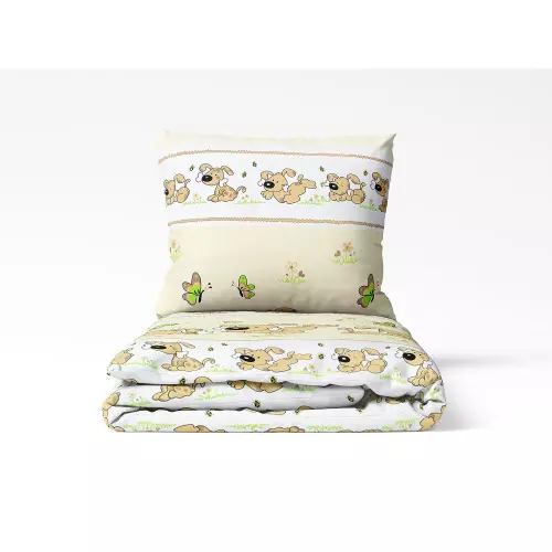 Dětské bavlněné povlečení Pes s kostí 140x200+70x90