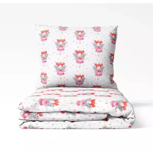 Dětské bavlněné povlečení Víly na bílé 140x200+70x90