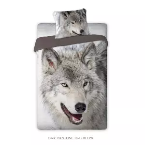 Bavlněné povlečení Vlk 140x200+70x90