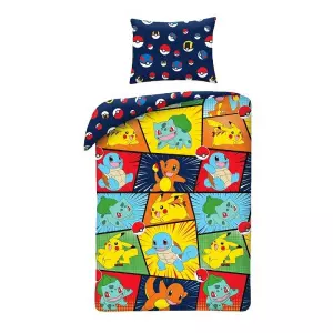 Bavlněné povlečení Pokémon puzzle 140x200+70x90