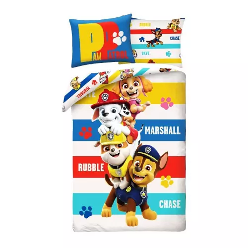 Bavlněné povlečení Paw Patrol Stripe 140x200+70x90