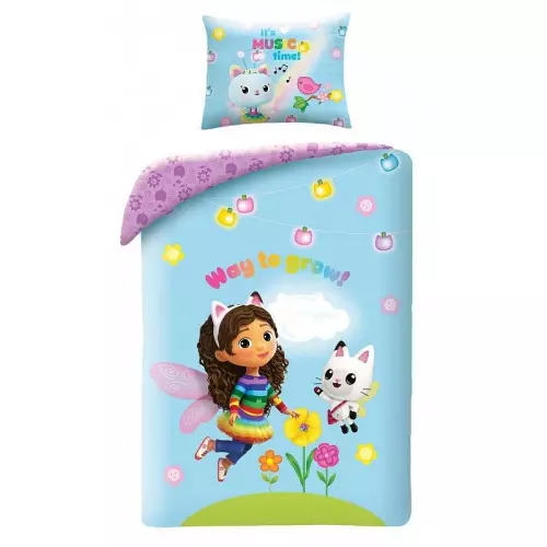 Bavlněné povlečení Gábinin kouzelný domek víla 140x200+70x90