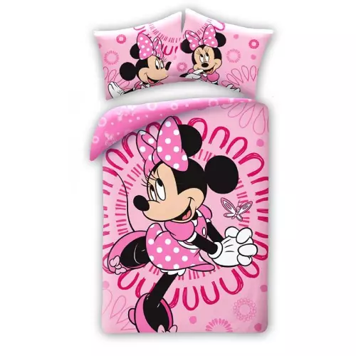 Bavlněné povlečení Minnie pink 140x200+70x90