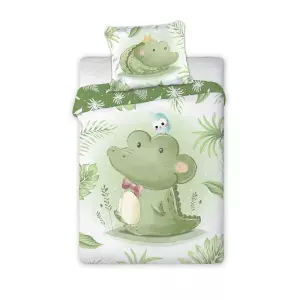 Bavlněné povlečení do postýlky Krokodýl 100x135+40x60