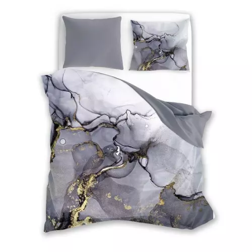 Povlečení z bavlněného saténu Minerál Grey 140x200+70x90