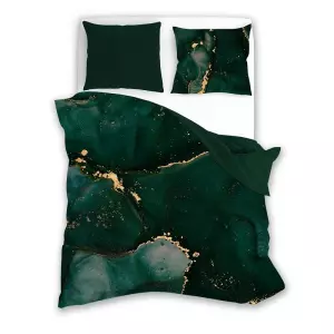 Povlečení z bavlněného saténu Minerál Green 140x200+70x90