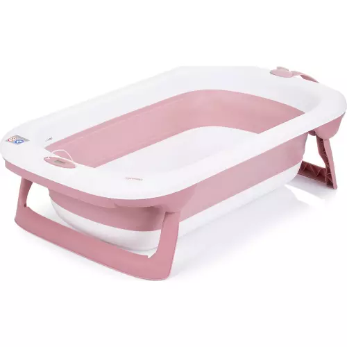 CHIPOLINO Skládací vanička Coral s teploměrem - růžová
