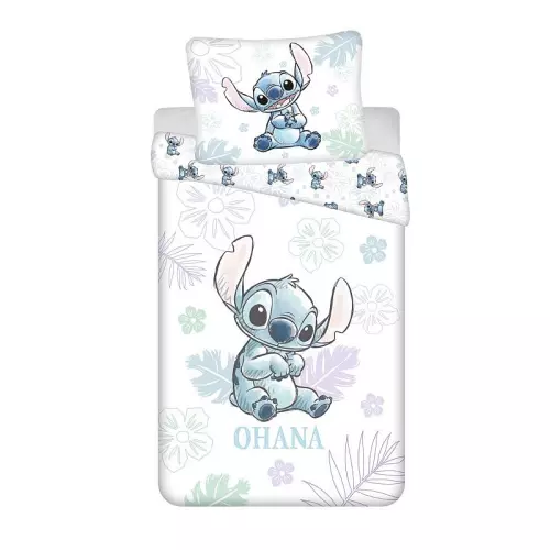 Bavlněné povlečení Lilo and Stitch Ohana White 140x200+70x90