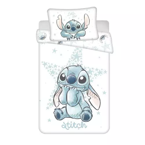 Bavlněné povlečení do postýlky Lilo and Stitch White Star baby 100x135+40x60