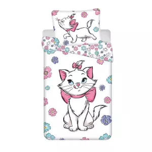 Bavlněné povlečení Kočička Marie Floral 140x200+70x90