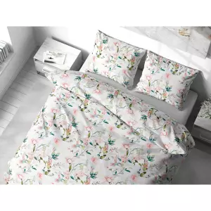 Bavlněné povlečení Růžoví kolibříci 140x200+70x90