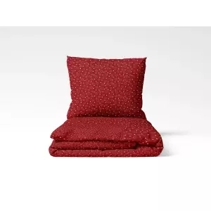 Vánoční bavlněné povlečení Bílé hvězdy na červené 140x200 70x90