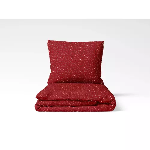 Vánoční bavlněné povlečení Bílé hvězdy na červené 140x200 70x90