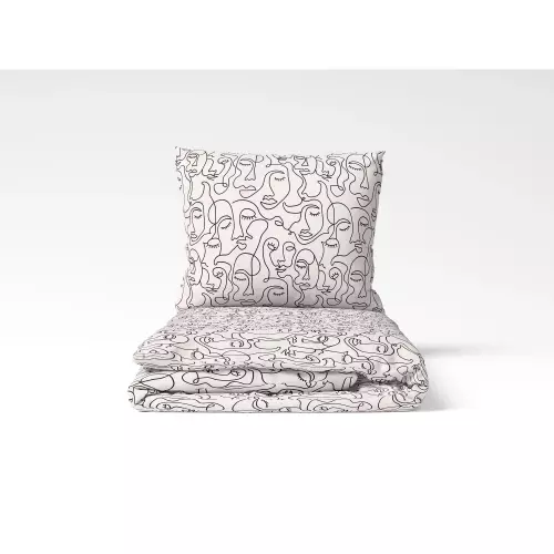 Bavlněné povlečení Obličeje 140x200+70x90