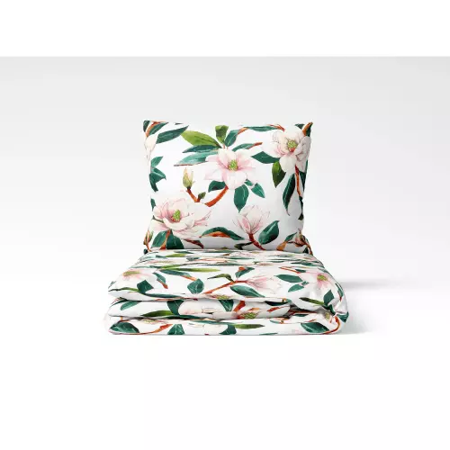 Bavlněné povlečení Magnolie s listy 140x200+70x90