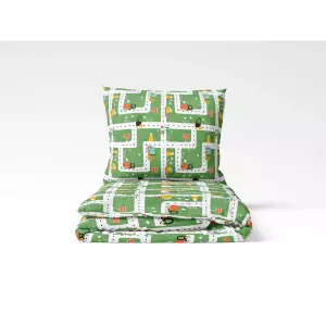 Dětské bavlněné povlečení Silnice na zelené 140x200+70x90