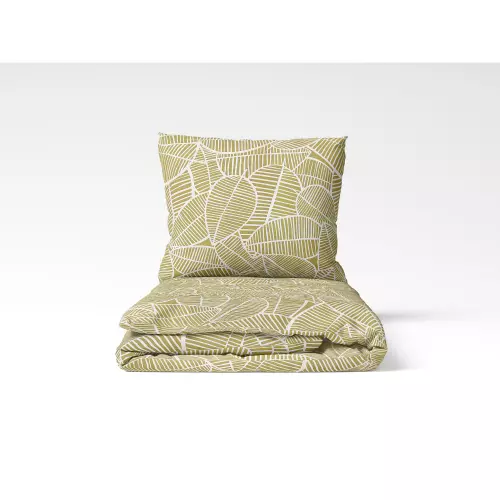 Saténové povlečení Proužkované listy 140x200+70x90